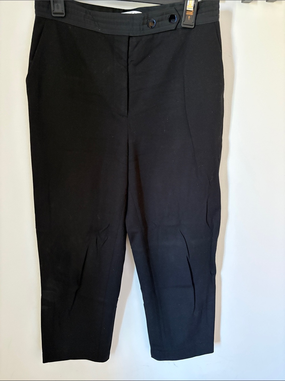 Sandro Black Cropped Tailored Ankle Pants